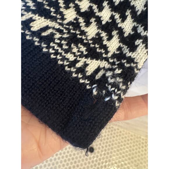 Coldwater Creek Cardigan Sweater Women’s 1X Black White Geometric Knit Pockets - Picture 5 of 6